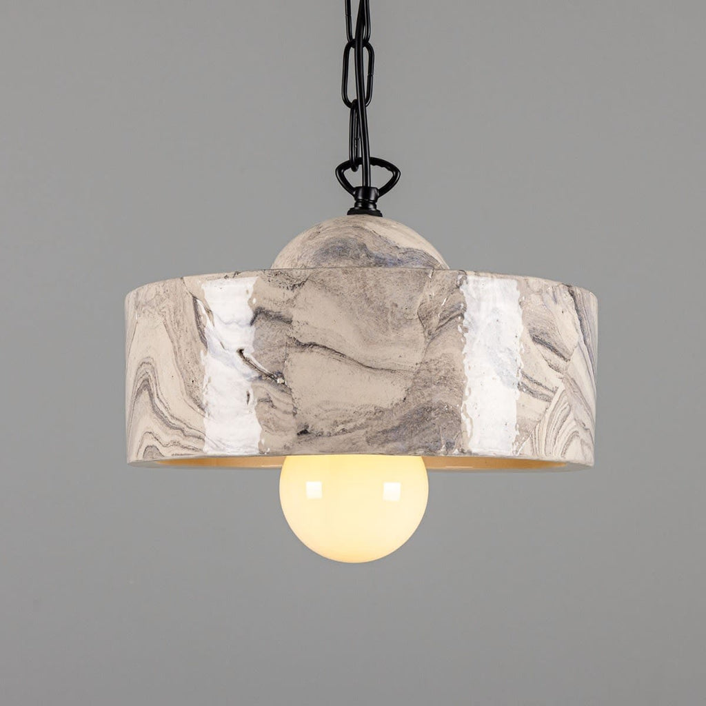 Lyra Marbled Ceramic Pendant Light In Mid Century Modern Style