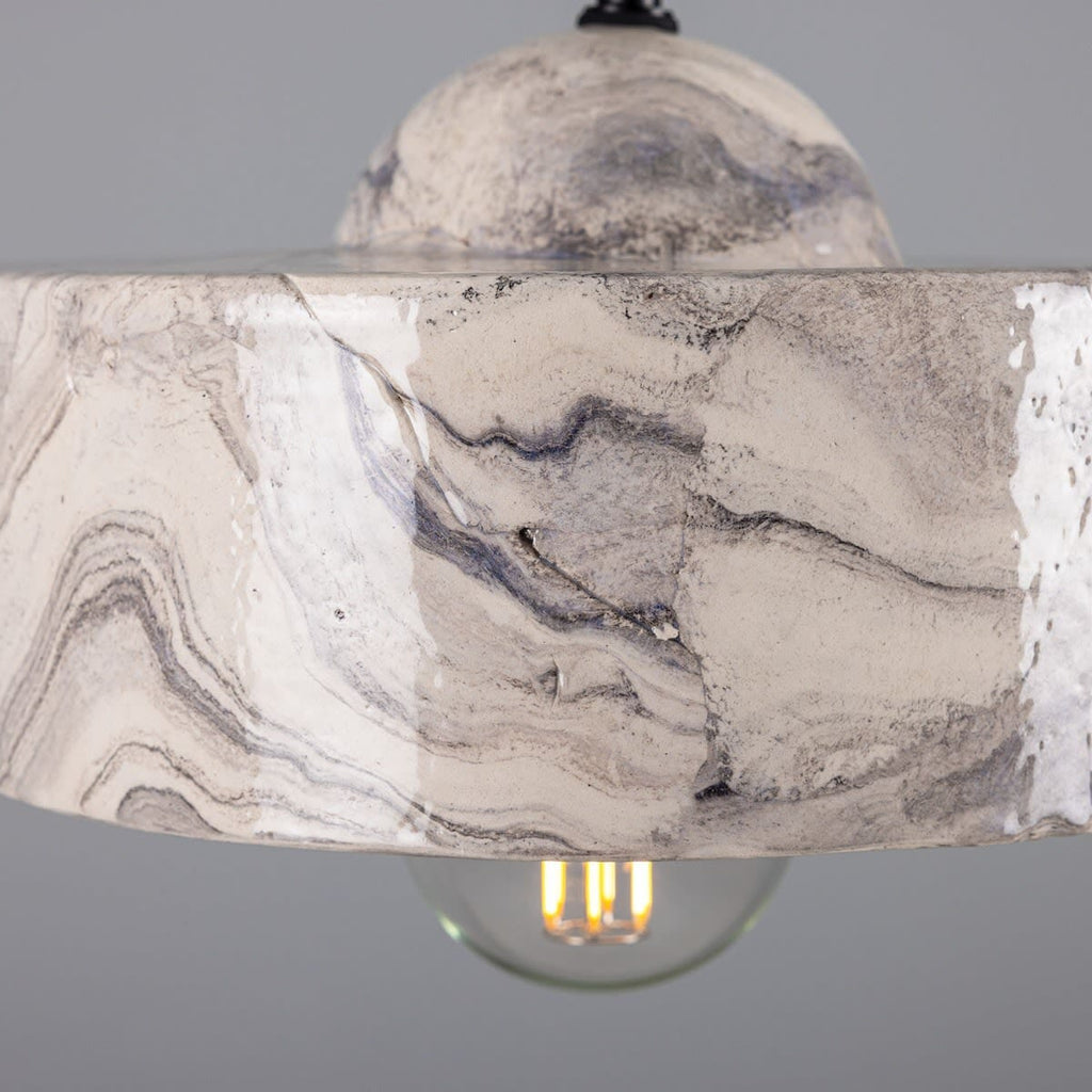 Lyra Marbled Ceramic Pendant Light In Mid Century Modern Style